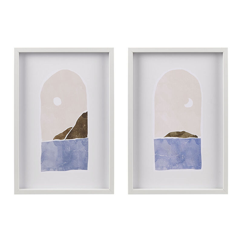 Gracie Mills Bridges 2-Piece Coastal Paradise Framed Wall Art Set