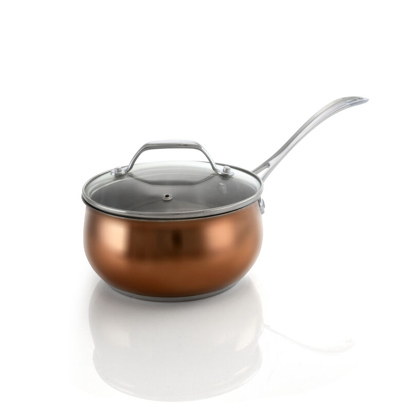Oster Carabello 9 Piece Stainless Steel Cookware Combo Set in Copper