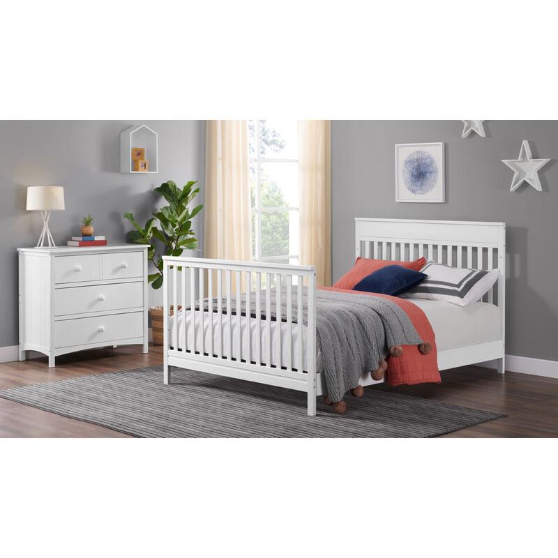 Oxford Baby Castle Hill 4 In 1 Crib Barn White