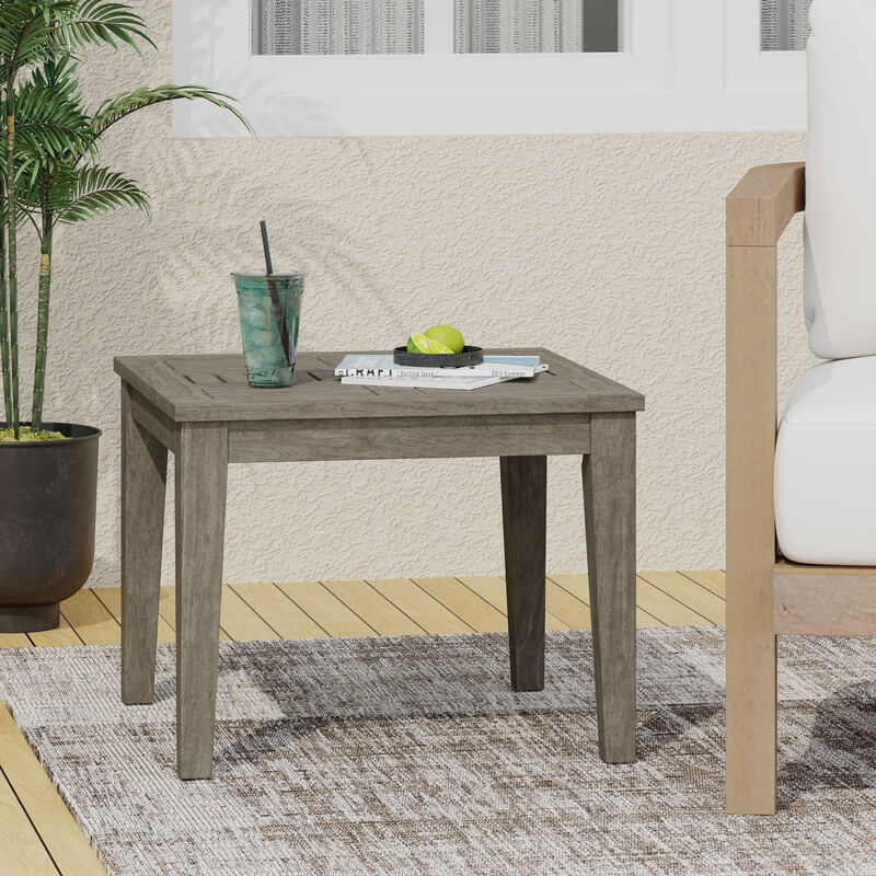 Merax Outdoor Wooden Side Table