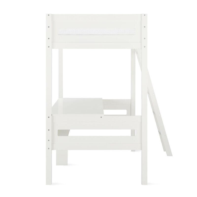 DHP Mountain View Loft Bed with Desk, White