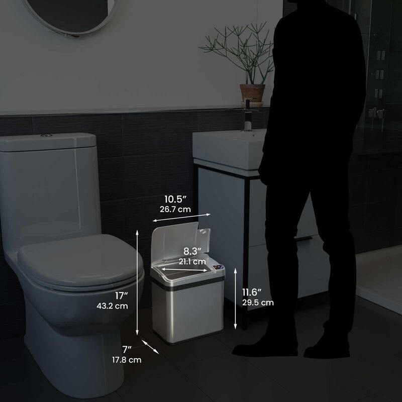 iTouchless 2.5 Gallon / 9.5 Liter Sensor Bathroom Trash Can
