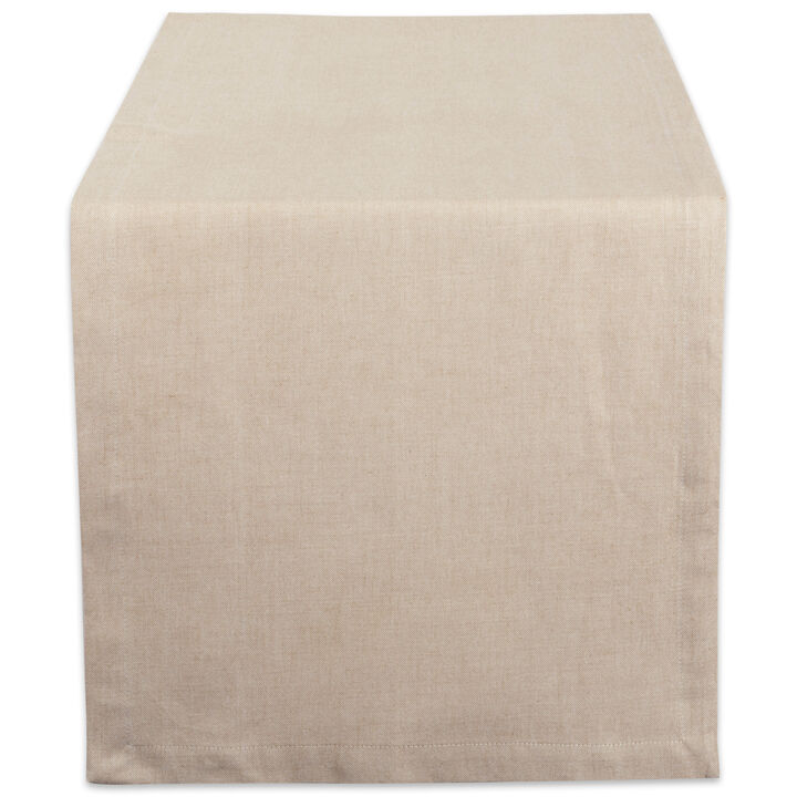 14" x 72" Stark White Solid Chambray Rectangular Table Runner