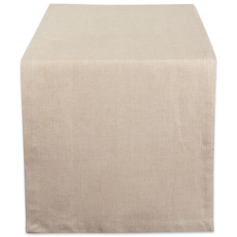 14" x 72" Stark White Solid Chambray Rectangular Table Runner