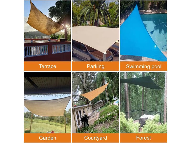 ZNELLY Sun Shade Sail Hardware Kit with 4pcs 10ft Length Extension Nylon Wire Rope