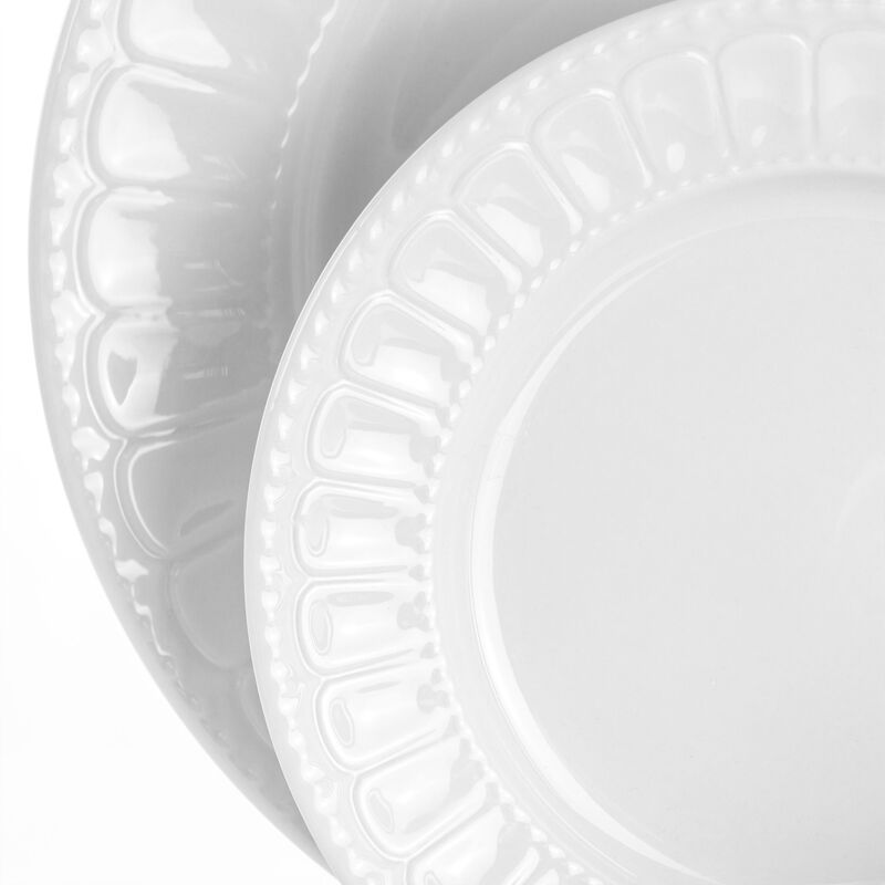 Elama Charlotte 20 Piece Porcelain Dinnerware Set in White