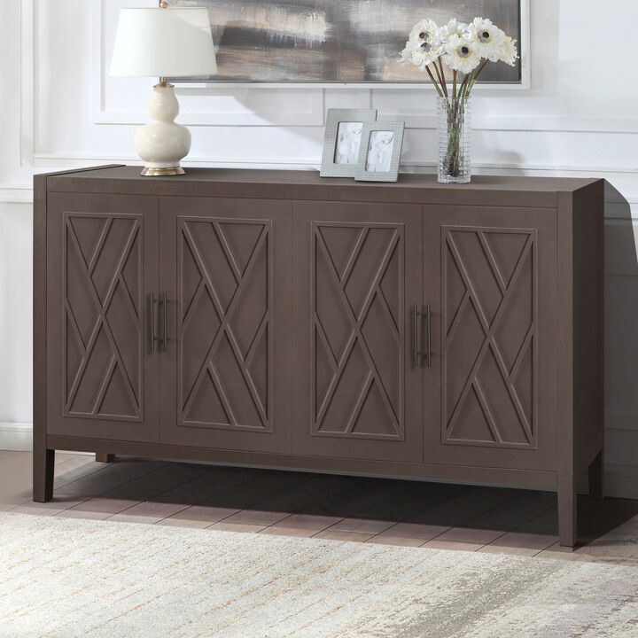 Vintage American 4 Door Wooden Sideboard