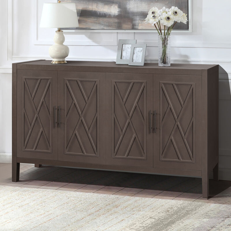 Vintage American 4 Door Wooden Sideboard
