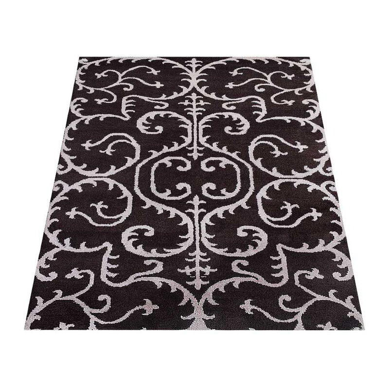 Rugsotic Carpets Hand Knotted Silk 3'x5' Area Rug Contemporary Brown Beige NS3313