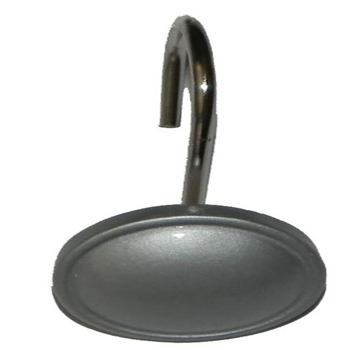 Carnation Home Fashions "Color Rounds" Resin Shower Curtain Hooks - Silver 1.5x1.5"