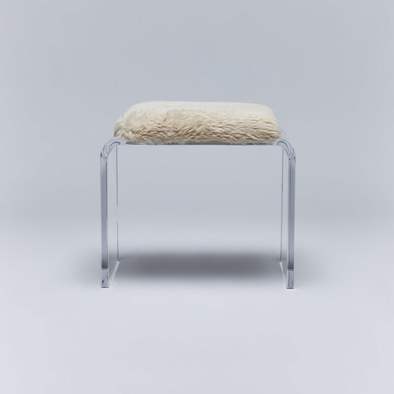 Mira Acrylic Stool - Almond