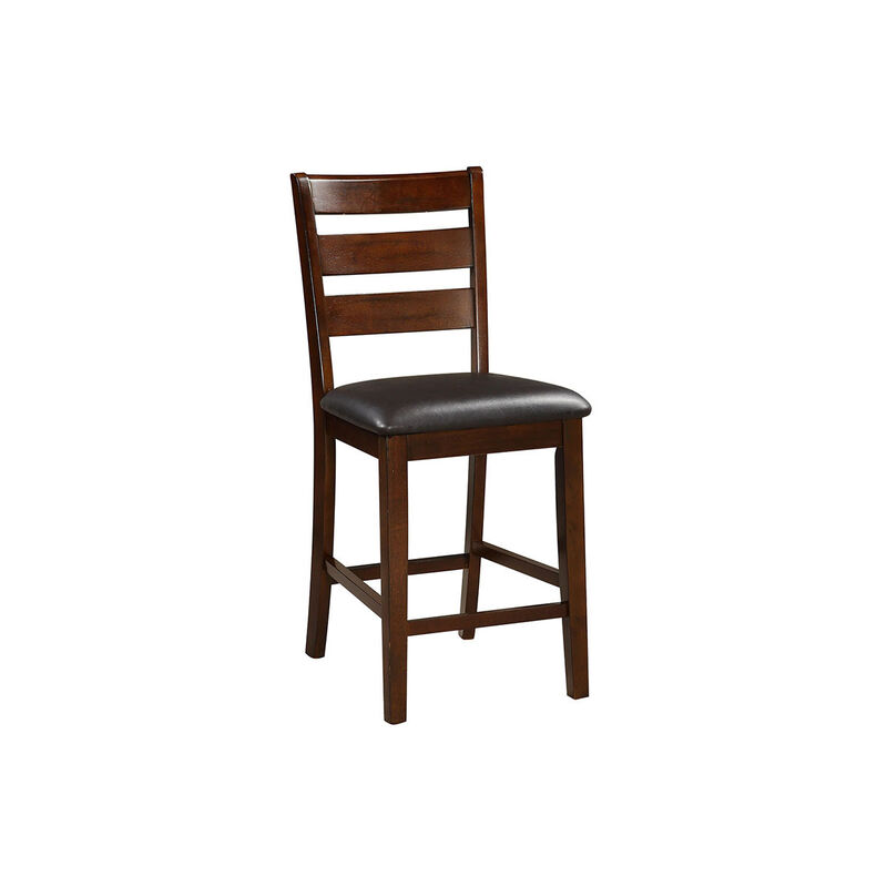 2 Antique Walnut Wood Counter Height Chairs