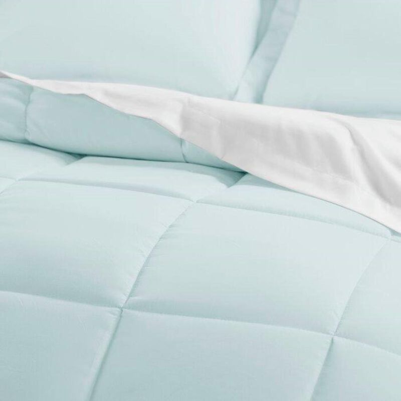 Hivvago King size Microfiber 6 Piece Reversible Bed in a Bag Comforter Set in Aqua Blue
