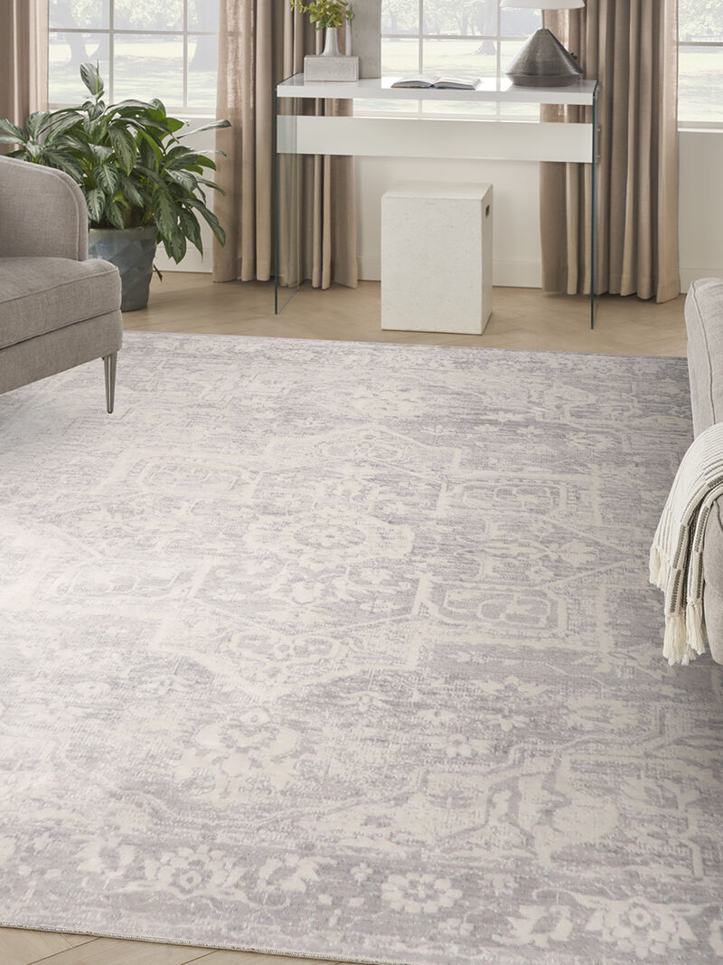 Astra Machine Washable ASW12 Gray 4' x 6' Rug