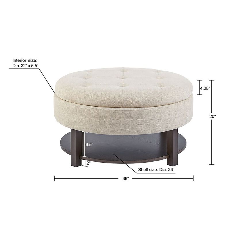 Gracie Mills Alexandra Luxe Circular Storage Ottoman