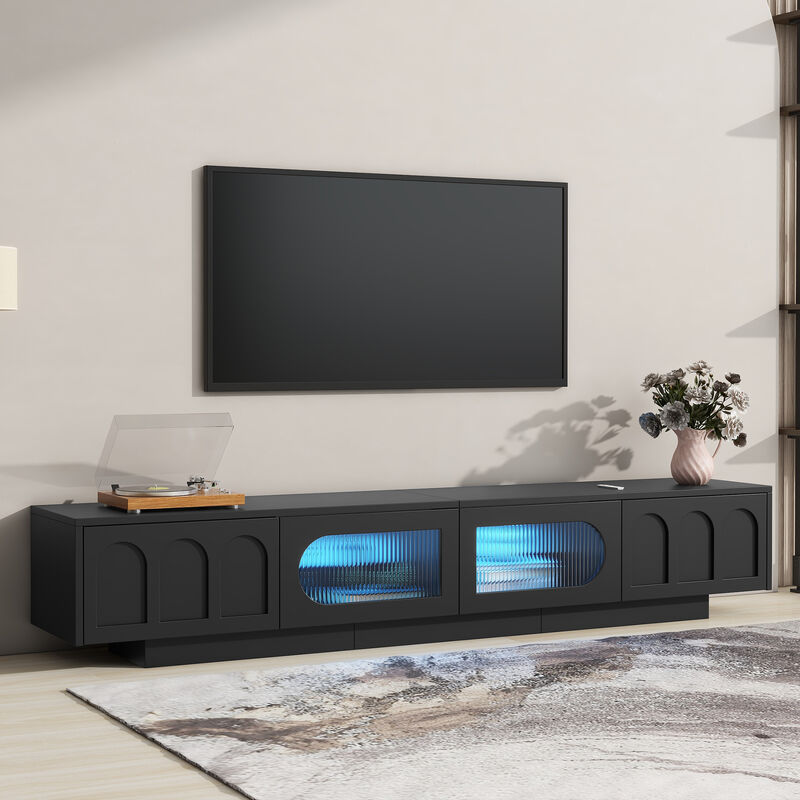 Merax Media Console with Arched Cabinet TV Stand