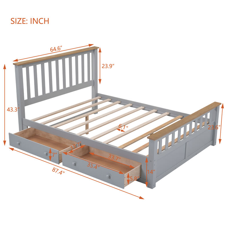 Merax Platform Bed with 2 Drawers