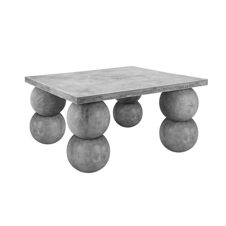 Shatana Home Dani Square Dining Table Large in Light Grey Concrete