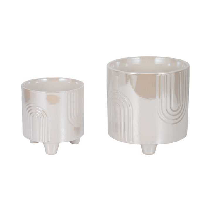 Ivory Stoneware Planters