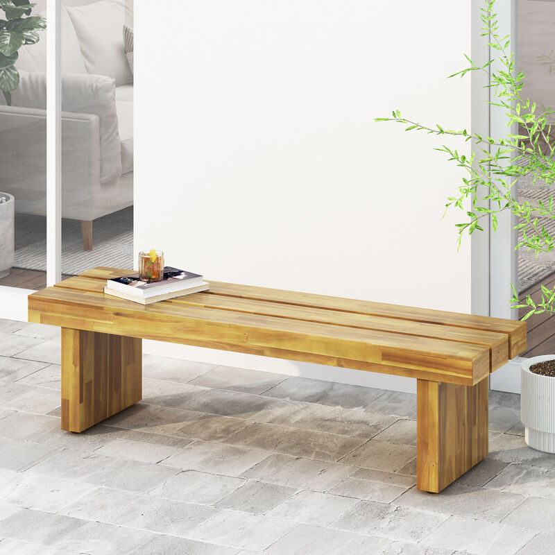Merax Outdoor Indoor Wood Bench Dining Chair