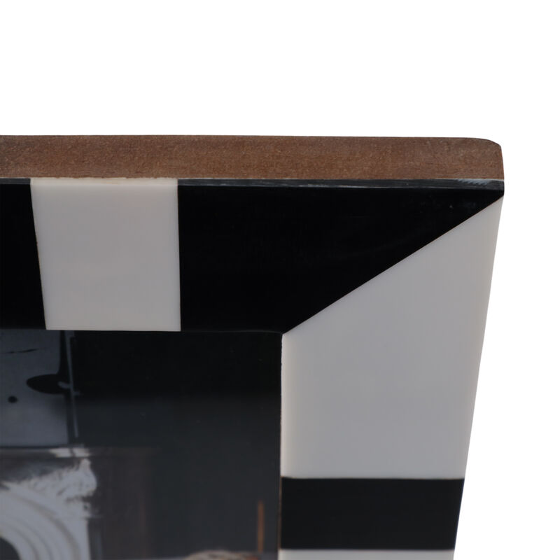 4x6 Geometric Photo Frame, Black/white