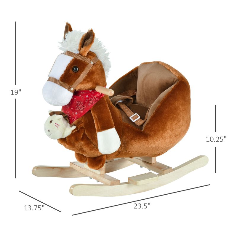 Brown Musical Pony: Plush Rocking Horse with Songs for 18-36 Months