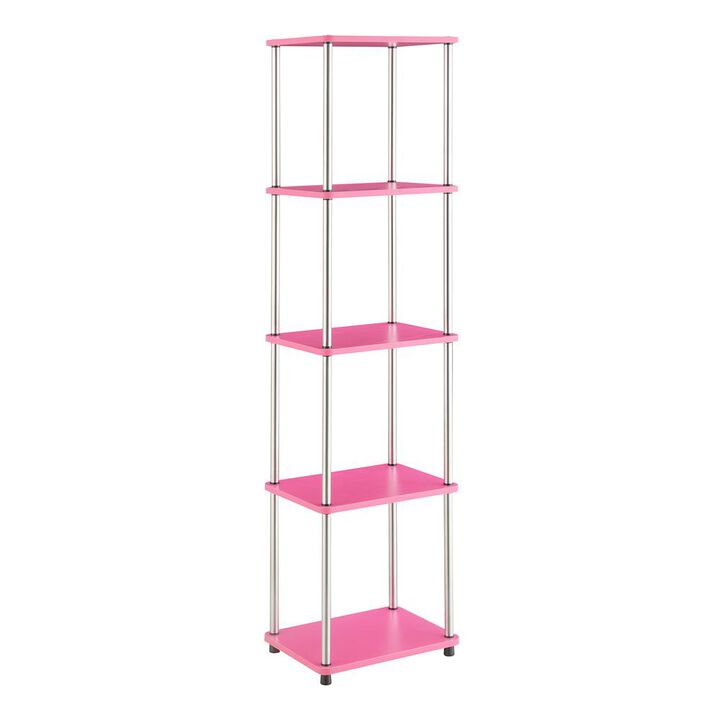 Convenience Concepts Designs2Go No Tools 5 Tier Tower, Pink