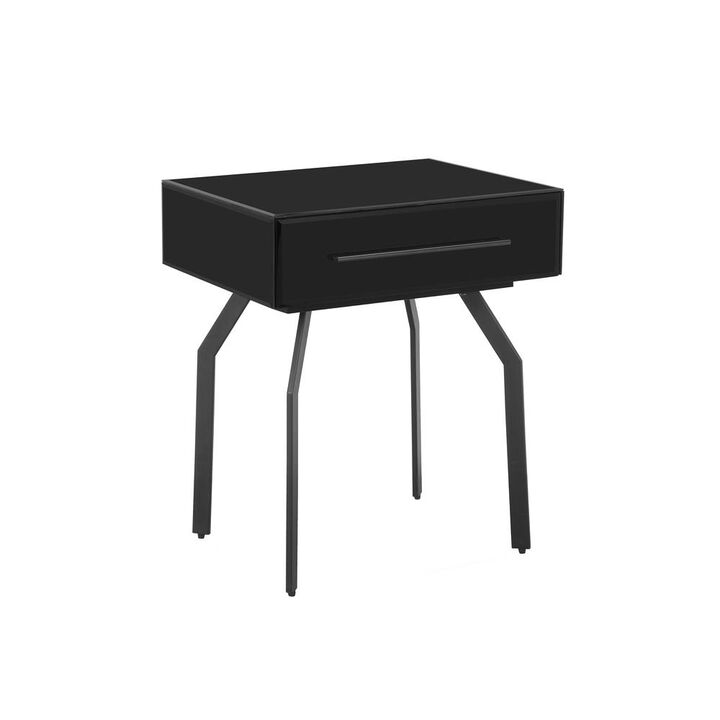 Belen Kox Retro-Inspired Black Glass Side Table, Belen Kox