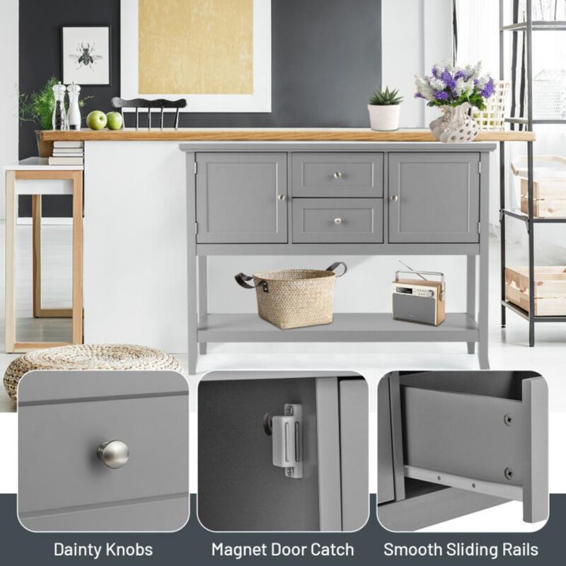 Hivvago Wooden Sideboard Buffet Console Table with Drawers and Storage