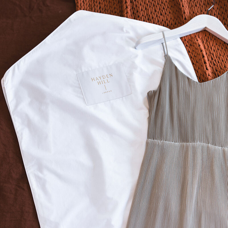 Organic Cotton Hanging Garment Bag - Long 58" - Closet Organization for For Long Dresses & Coats