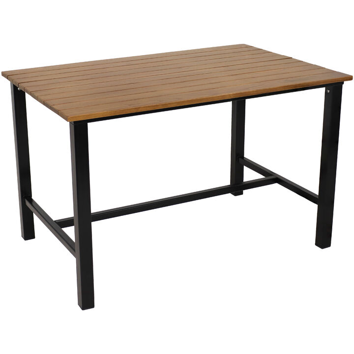 Sunnydaze 47.25" x 31.25" European Chestnut Patio Dining Table