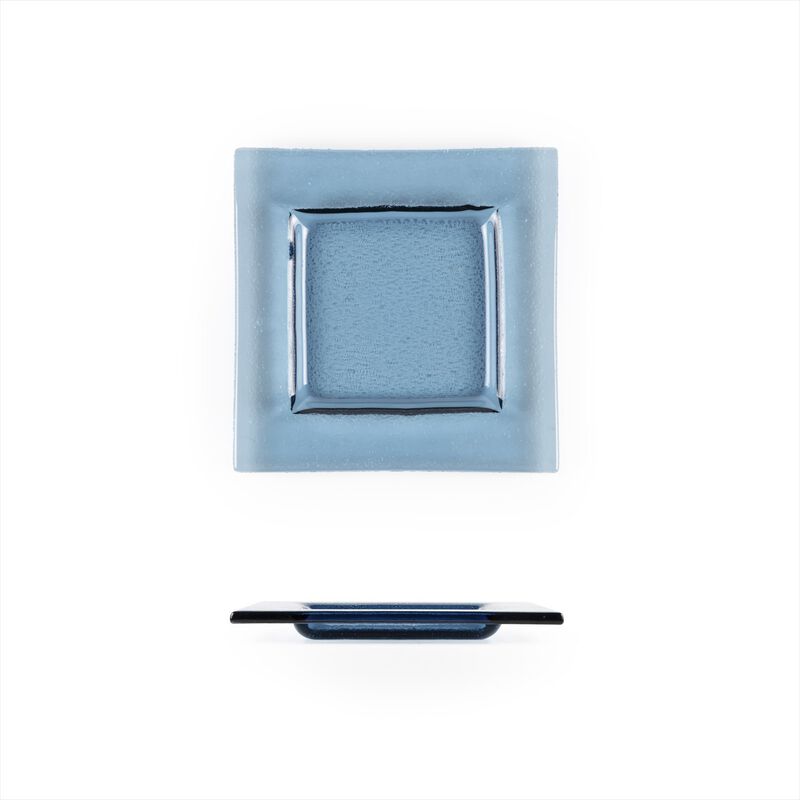 Glass Dinnerware 6" x 6" Square Transparent Glass Plate (Set of 4)