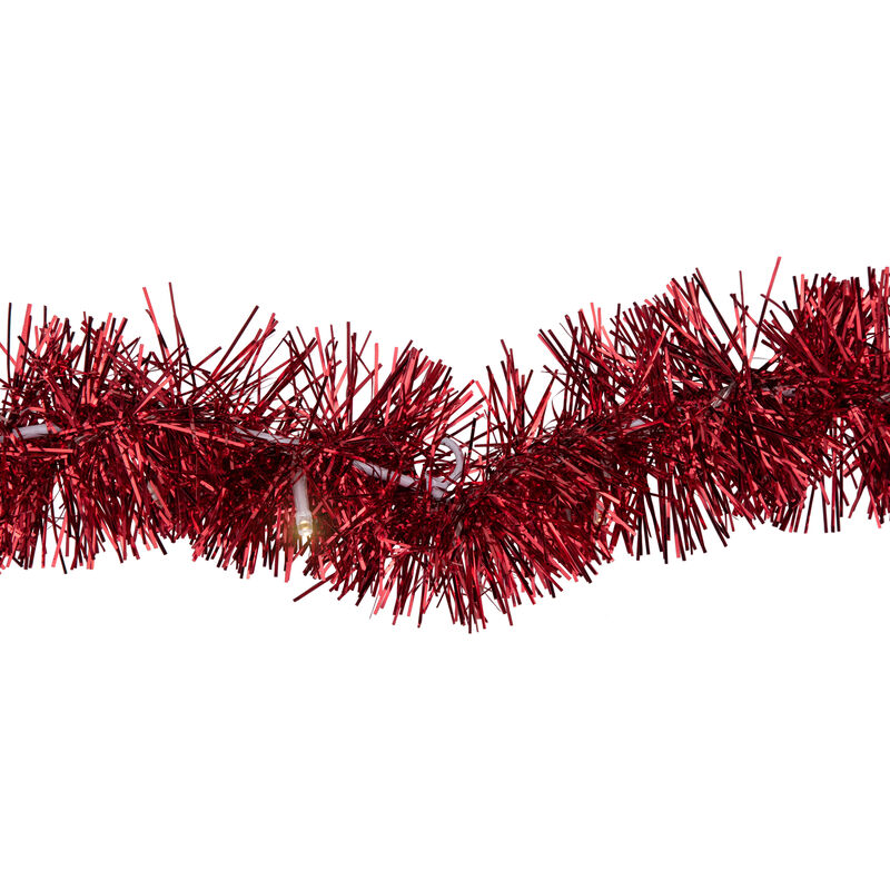 LED Lighted Tinsel Heart Valentine's Day Window Silhouette - 25.25" - Red