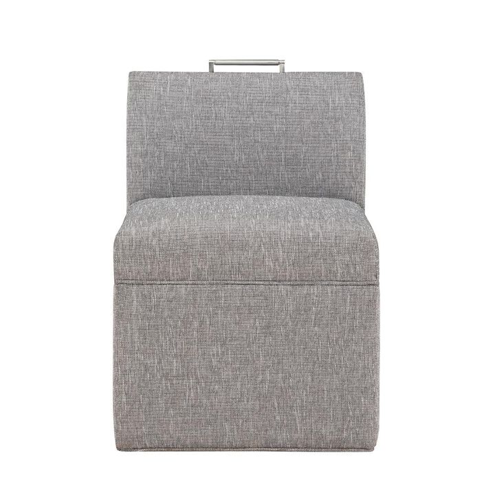 Comfort Pointe Delray Modern Upholstered Castered Chair in Ashen Grey