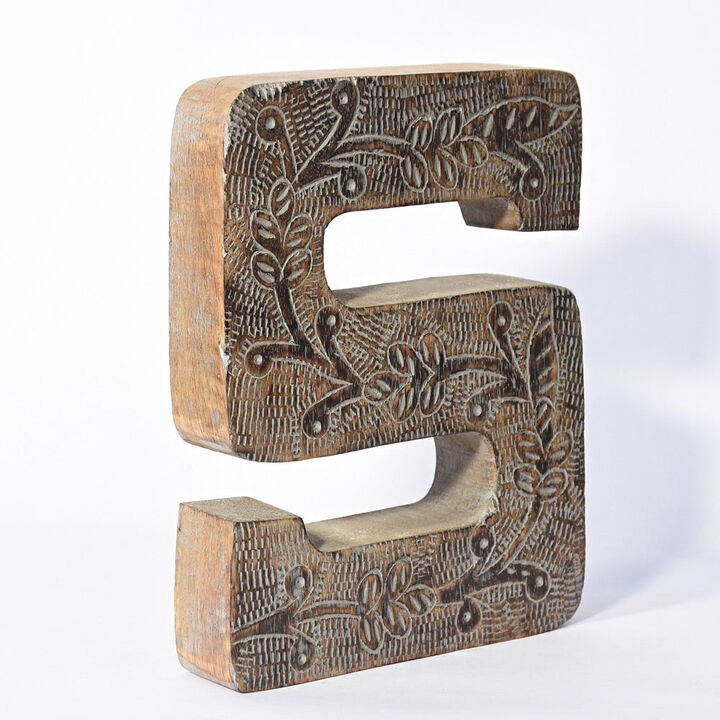 Vintage Gray Handmade Eco-Friendly "S" Alphabet Letter Block For Wall Mount & Table Top D�cor