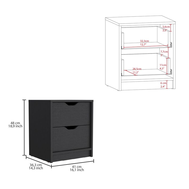 Stockley 3 Piece Bedroom Set, Nightstand + Dresser + Dresser, Black