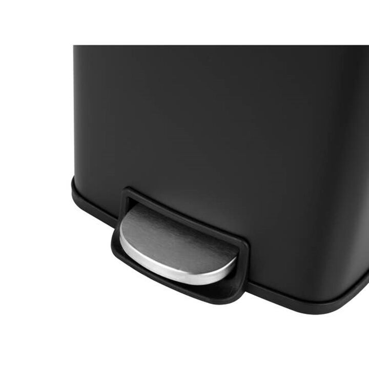 1.3 Gallon Stylish Rectangular Shape Matt Black Trash Can