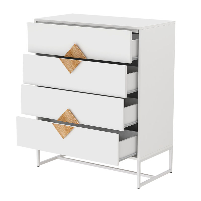 Solid wood special SHAPED square handle design with 4 drawers bedroom furniture dressers