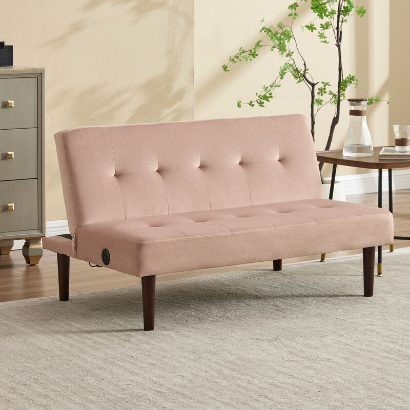 Merax Flannel Fabric Foldable Sofa Recliner Futon