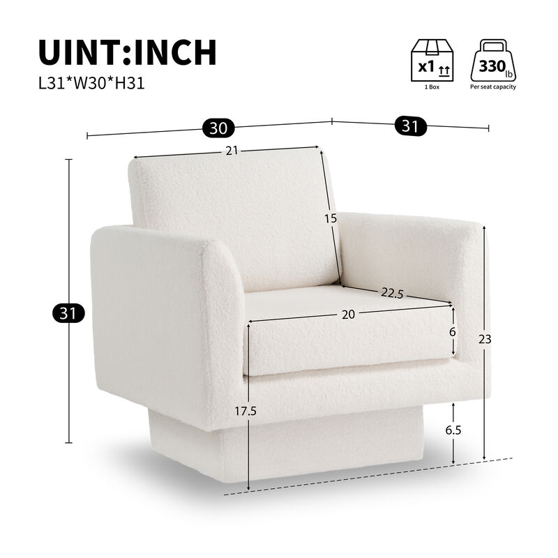 Merax 360 Degree Modern Teddy Swivel Accent Chair