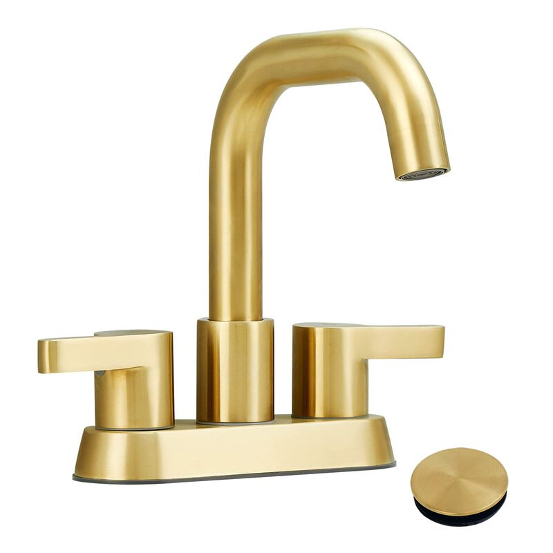Centerset Bathroom Sink Faucet 2 Handles with Drain and Water Supply Kit