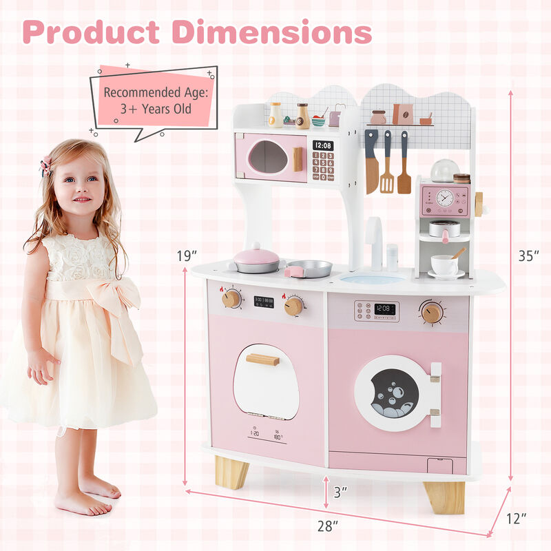 Kids Kitchen Playset with Coffee Maker Pretend Play Toy for Kids