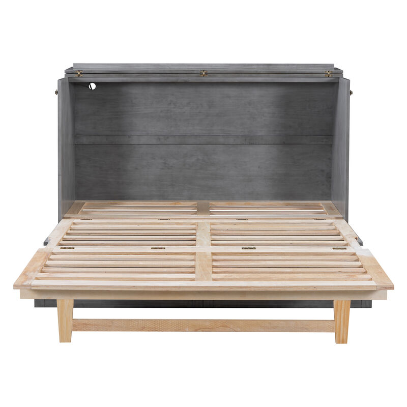 Merax Wooden Murphy Bed with Large Drawers