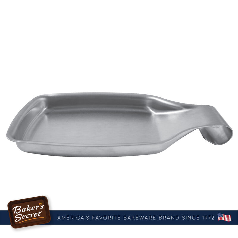 Baker's Secret Spoon Rest, Stainless Steel, Kitchen Essential Tool, Silver