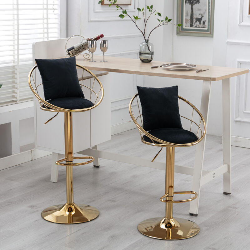 Velvet Bar Chair, Pure Plated, Unique Design, 360 Degree Height