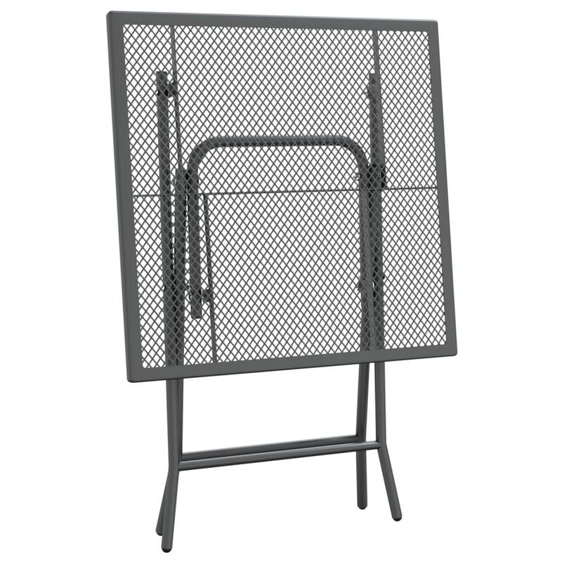 Yoko 3pc Outdoor Dining Breakfast Bistro Set w 2 Folding Chairs, Gray - Benzara