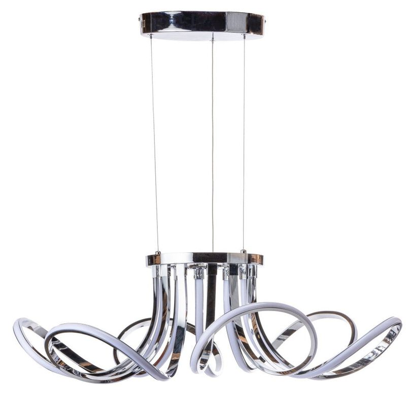 6 Petal Flower Chandelier Chrome Metal Integrated LED Dimmable