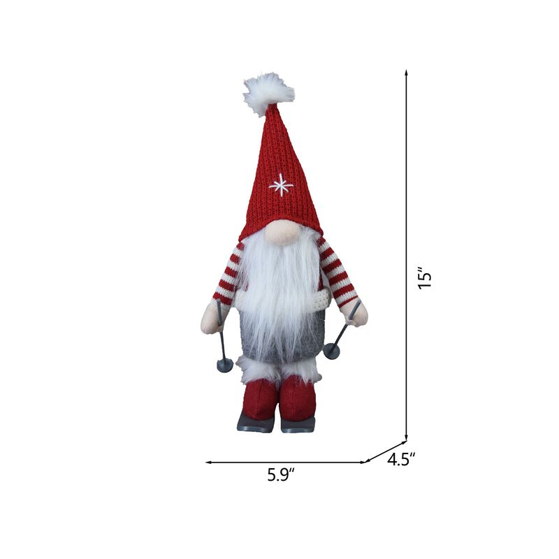 Whimsical Christmas Gnome Table Decorations, 2-Piece Set for Mantel or Sideboard, Multicolor