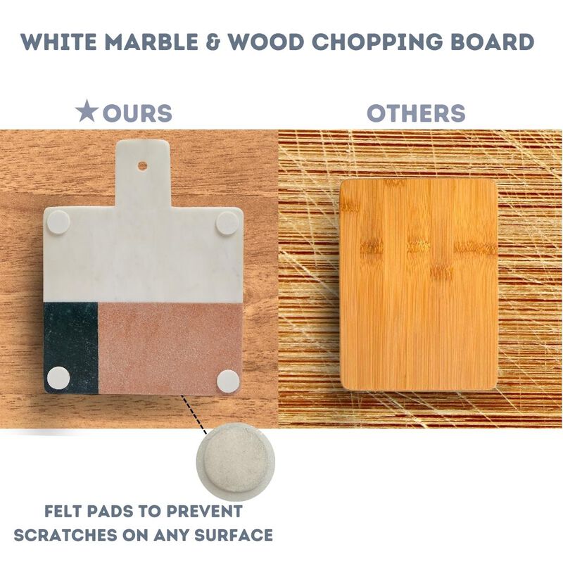 12.5 x 9 Coastal 3 Tone Marble Charcuterie Board with Handle