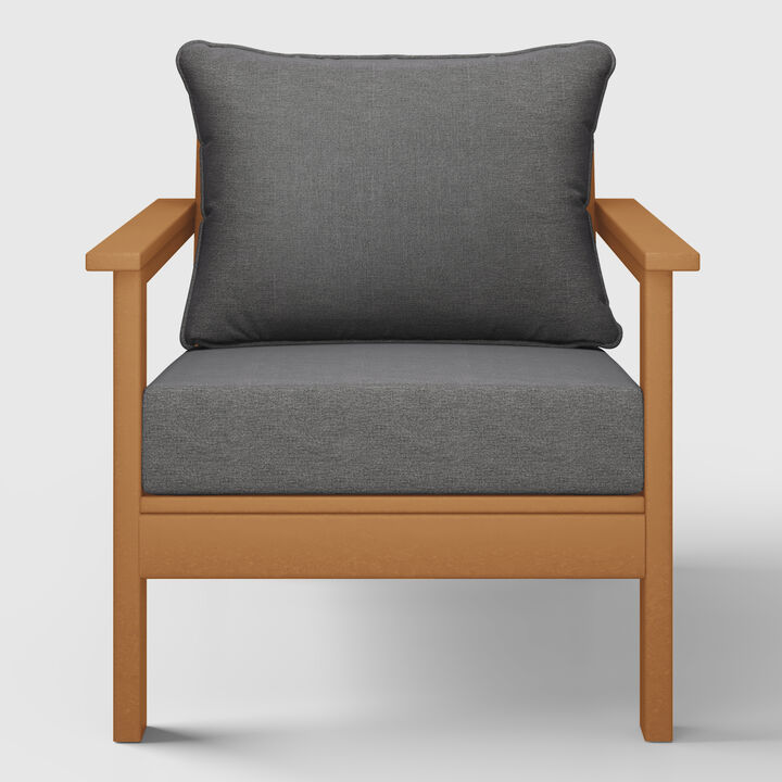 WestinTrends Outdoor Modern HDPE Patio Club Chair with Deep Seat Cushions